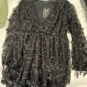 Black sequin romper